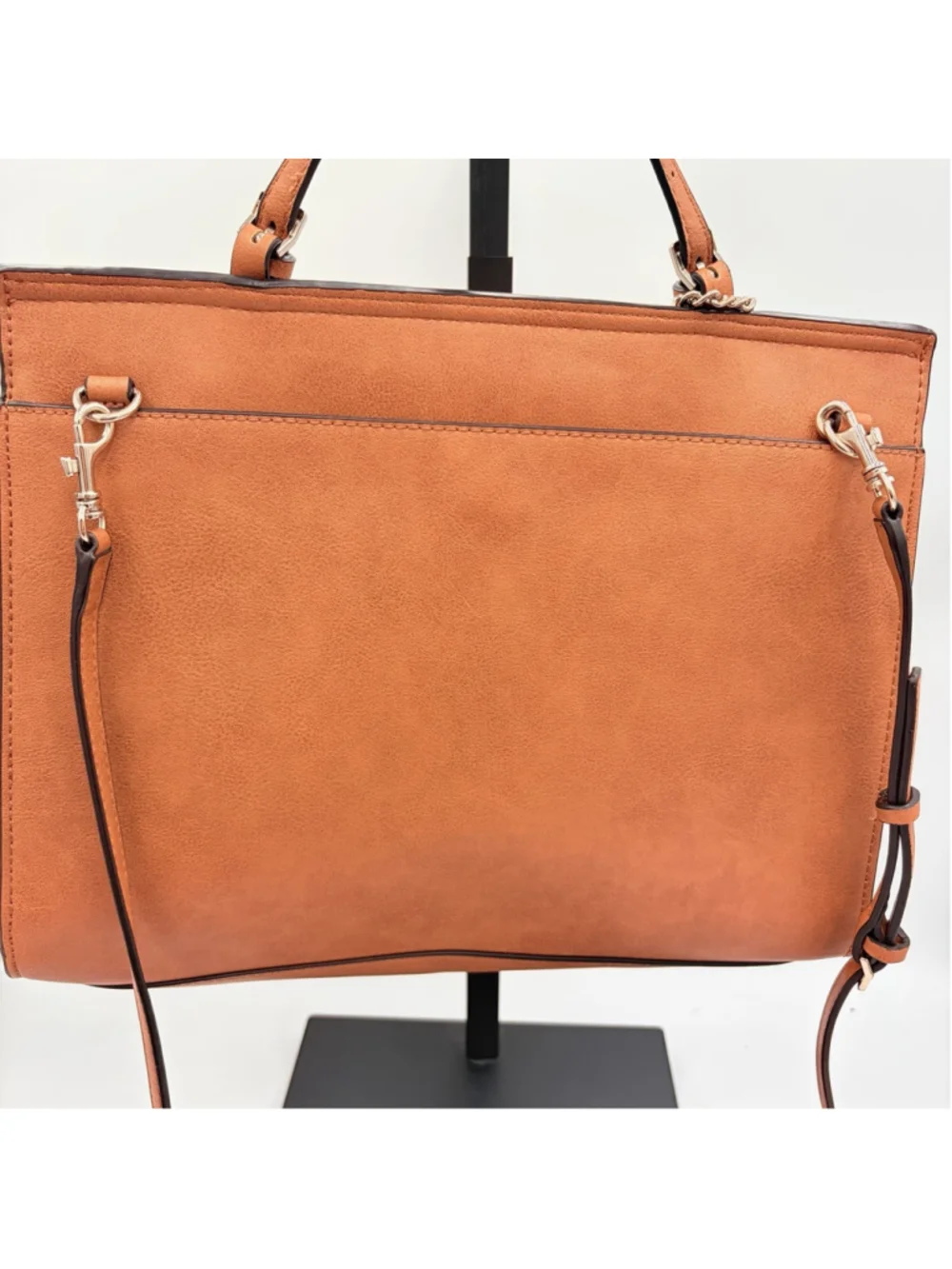 Guess Orange Shoulder Satchel Handbag With Gold-Tone